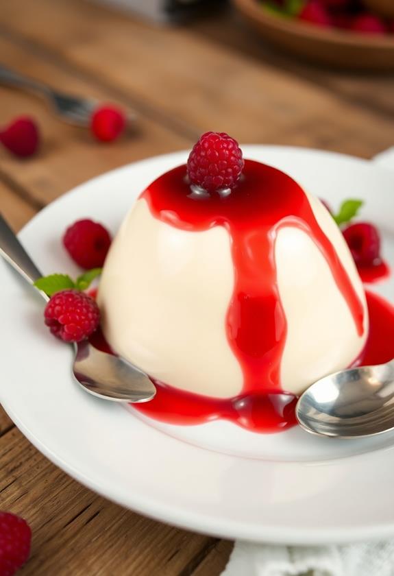 Panna Cotta (Cooked Cream Dessert With Fruit Sauce)